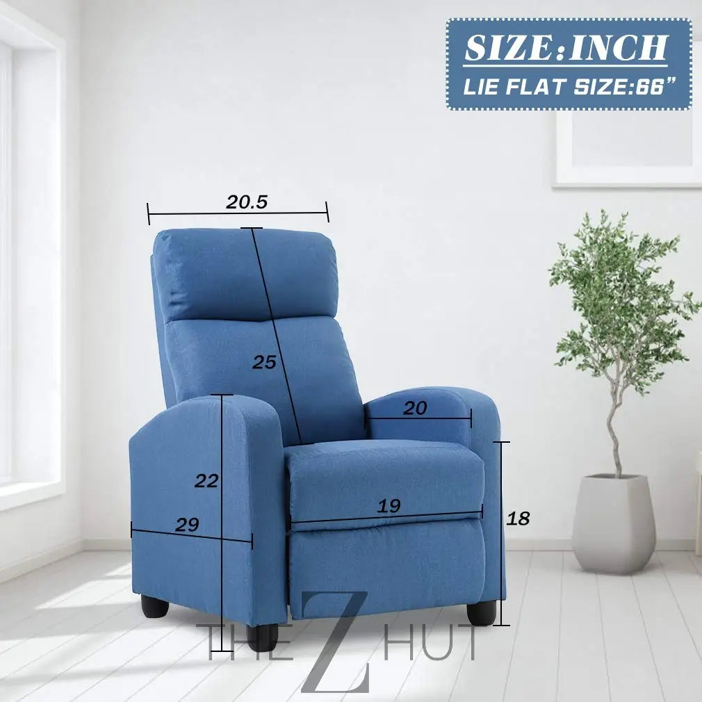 Recliner Chair for Living Room Massage Reading Sofa Home Theater Seating Modern Reclining Easy Lounge with PU Leather Padded Seat Backrest (Black) THE Z HUT