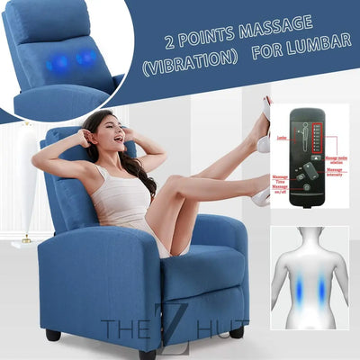 Recliner Chair for Living Room Massage Reading Sofa Home Theater Seating Modern Reclining Easy Lounge with PU Leather Padded Seat Backrest (Black) THE Z HUT