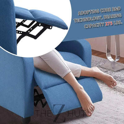 Recliner Chair for Living Room Massage Reading Sofa Home Theater Seating Modern Reclining Easy Lounge with PU Leather Padded Seat Backrest (Black) THE Z HUT