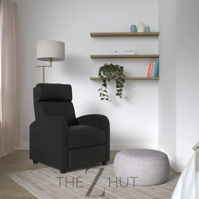 Recliner Chair for Living Room Massage Reading Sofa Home Theater Seating Modern Reclining Easy Lounge with PU Leather Padded Seat Backrest (Black) THE Z HUT