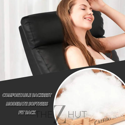 Recliner Chair for Living Room Massage Reading Sofa Home Theater Seating Modern Reclining Easy Lounge with PU Leather Padded Seat Backrest (Black) THE Z HUT