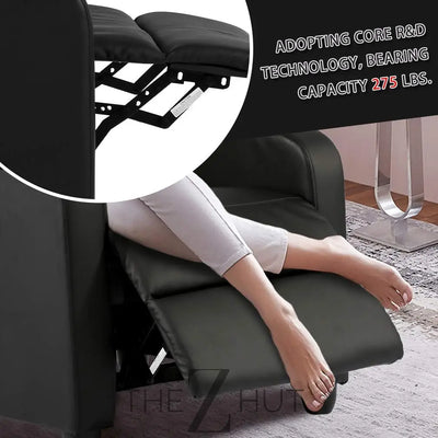 Recliner Chair for Living Room Massage Reading Sofa Home Theater Seating Modern Reclining Easy Lounge with PU Leather Padded Seat Backrest (Black) THE Z HUT