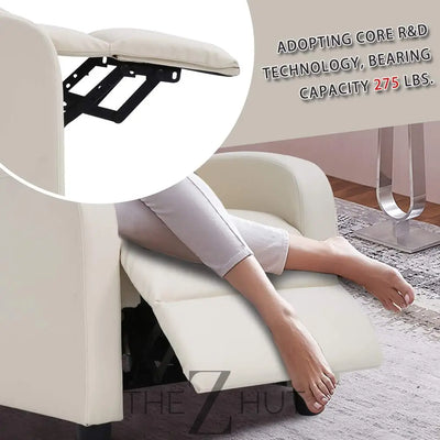 Recliner Chair for Living Room Massage Reading Sofa Home Theater Seating Modern Reclining Easy Lounge with PU Leather Padded Seat Backrest (Black) THE Z HUT