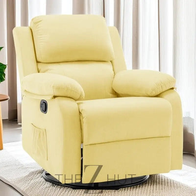 Recliner Chair, 360 Swivel Rocker Chair for Adults, Small Rocking Recliner Chair for Small Spaces, Upholstered Fabric Glider Recliner Nursery Chair with Side Pockets for Living Room, Nursery THE Z HUT