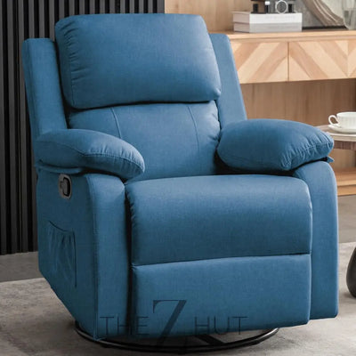 Recliner Chair, 360 Swivel Rocker Chair for Adults, Small Rocking Recliner Chair for Small Spaces, Upholstered Fabric Glider Recliner Nursery Chair with Side Pockets for Living Room, Nursery THE Z HUT