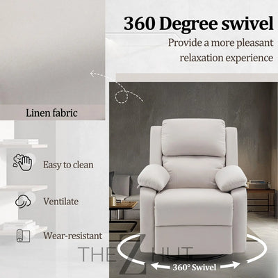 Recliner Chair, 360 Swivel Rocker Chair for Adults, Small Rocking Recliner Chair for Small Spaces, Upholstered Fabric Glider Recliner Nursery Chair with Side Pockets for Living Room, Nursery THE Z HUT