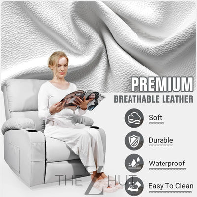 Rocking Recliner Chair, Massage Rocker Recliner Chair with Vibration Massage and Heat,360° Swivel Recliner Chairs, Living Room, Bedroom, Nursery, RV, Brown THE Z HUT