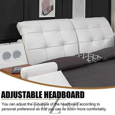 Smart King Bed Frame, Black Multifunctional Bed with Massage Recliner, Modern Luxury Bed Frame with Music Speaker, USB Charging Station, Adjustable Headboard, Bedroom Furniture THE Z HUT