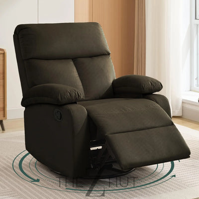 Swivel Rocker Recliner, Rocking Recliner Chair, Small Rocker Recliners for Small Spaces, Living Room, Bedroom, Nursery, RV, Light Grey THE Z HUT