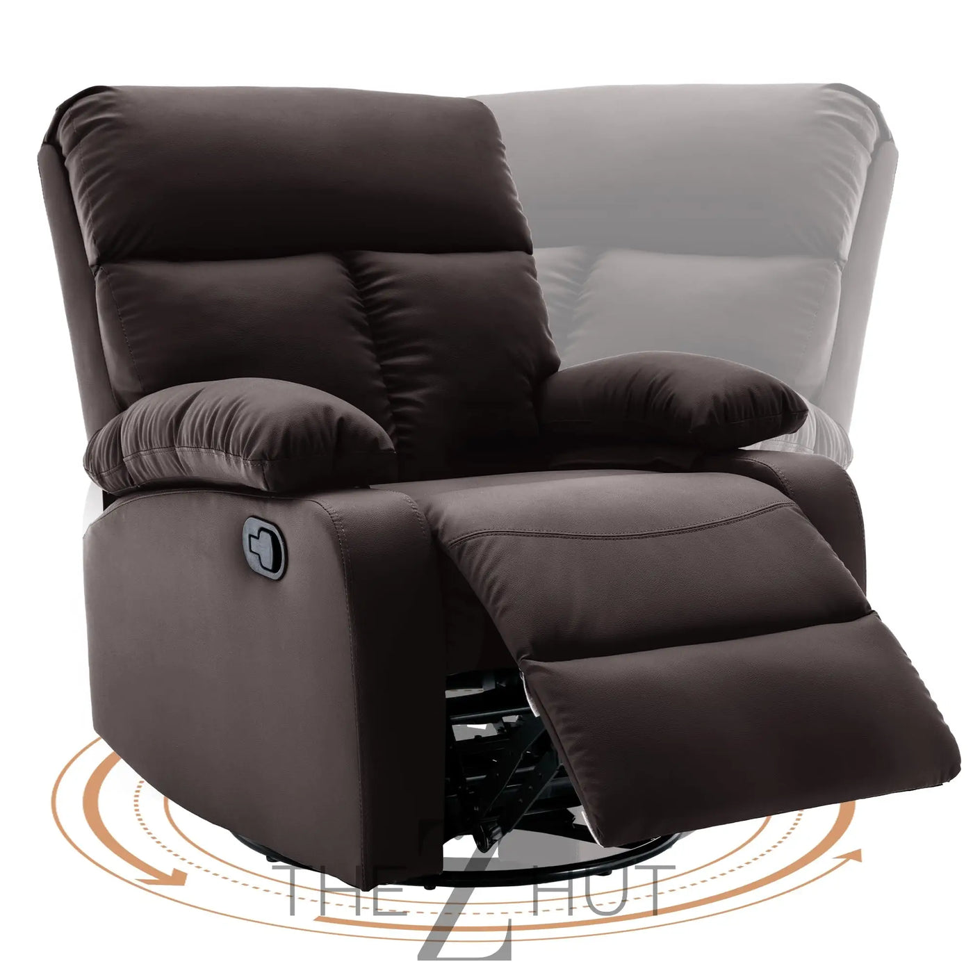 Swivel Rocker Recliner, Rocking Recliner Chair, Small Rocker Recliners for Small Spaces, Living Room, Bedroom, Nursery, RV, Light Grey THE Z HUT