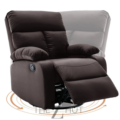 Swivel Rocker Recliner, Rocking Recliner Chair, Small Rocker Recliners for Small Spaces, Living Room, Bedroom, Nursery, RV, Light Grey THE Z HUT