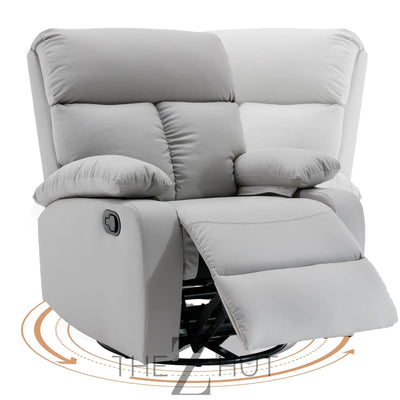 Swivel Rocker Recliner, Rocking Recliner Chair, Small Rocker Recliners for Small Spaces, Living Room, Bedroom, Nursery, RV, Light Grey THE Z HUT