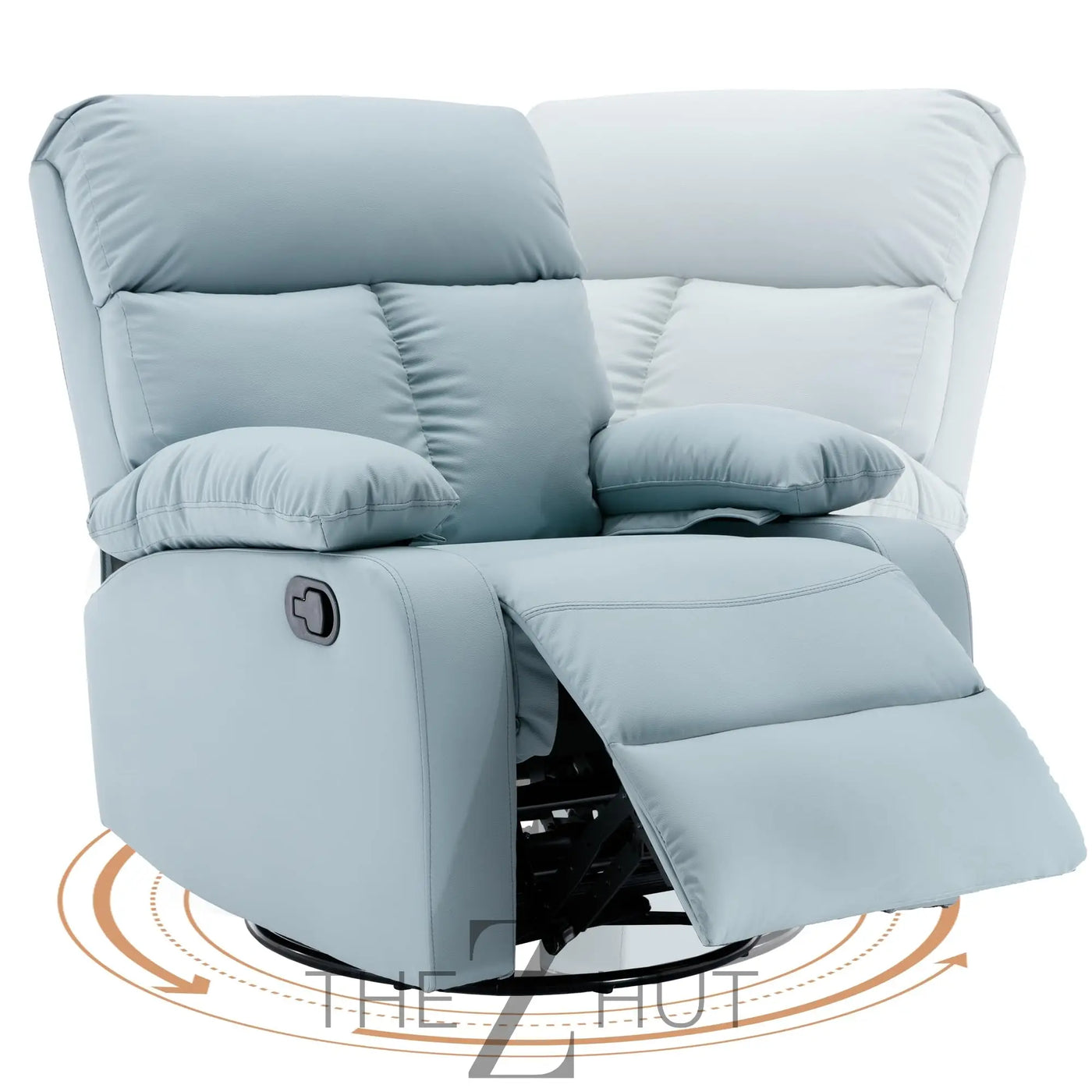 Swivel Rocker Recliner, Rocking Recliner Chair, Small Rocker Recliners for Small Spaces, Living Room, Bedroom, Nursery, RV, Light Grey THE Z HUT