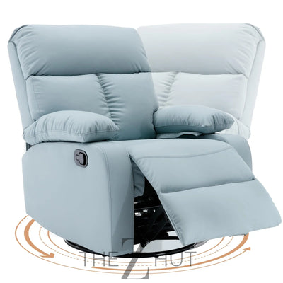 Swivel Rocker Recliner, Rocking Recliner Chair, Small Rocker Recliners for Small Spaces, Living Room, Bedroom, Nursery, RV, Light Grey THE Z HUT