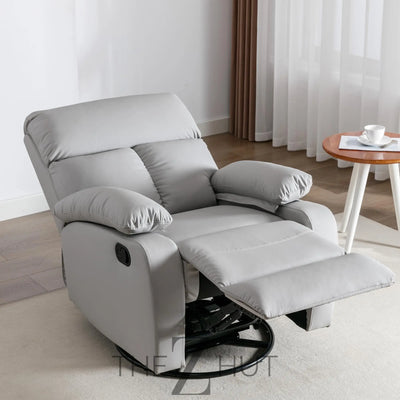 Swivel Rocker Recliner, Rocking Recliner Chair, Small Rocker Recliners for Small Spaces, Living Room, Bedroom, Nursery, RV, Light Grey THE Z HUT
