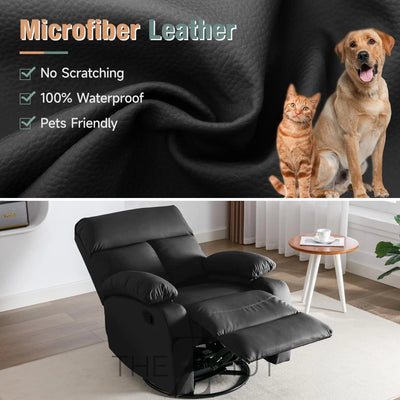 Swivel Rocker Recliner, Rocking Recliner Chair, Small Rocker Recliners for Small Spaces, Living Room, Bedroom, Nursery, RV, Light Grey THE Z HUT