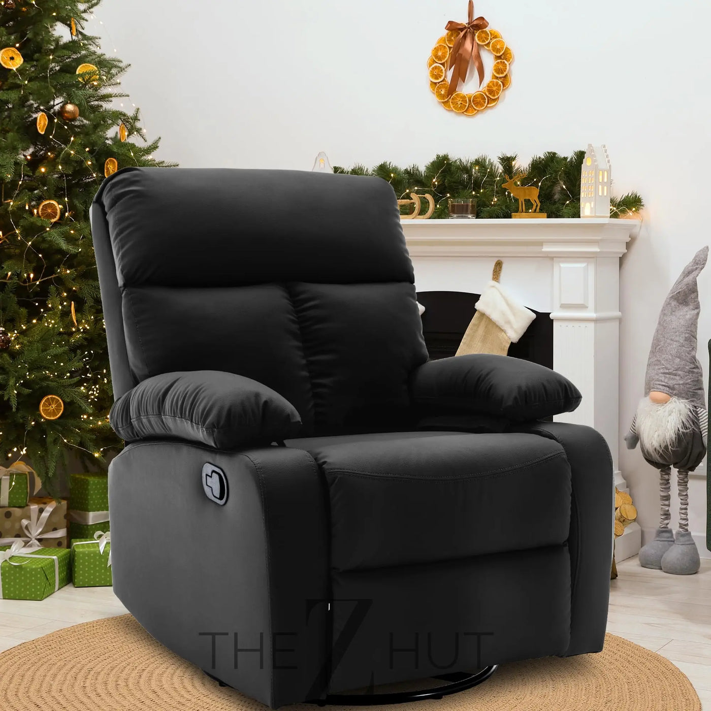 Swivel Rocker Recliner, Rocking Recliner Chair, Small Rocker Recliners for Small Spaces, Living Room, Bedroom, Nursery, RV, Light Grey THE Z HUT