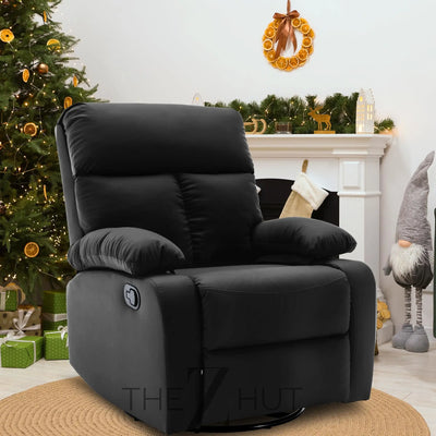 Swivel Rocker Recliner, Rocking Recliner Chair, Small Rocker Recliners for Small Spaces, Living Room, Bedroom, Nursery, RV, Light Grey THE Z HUT