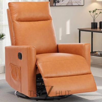 Swivel Rocking Recliner Chair with Extra Large Footrest High Back, Upholstered Glider Nursery Chair for Living Room, Bedroom & Nursery, Comfortable Deep Seat for Relaxation, Grey THE Z HUT