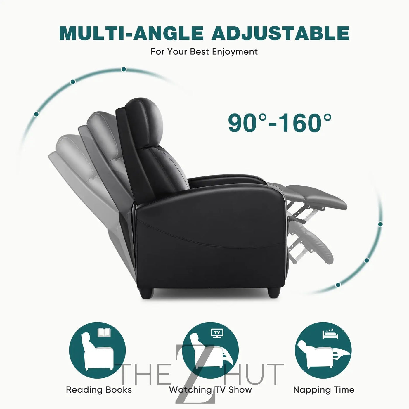 Swivel Rocking Recliner Chair with Extra Large Footrest High Back, Upholstered Glider Nursery Chair for Living Room, Bedroom & Nursery, Comfortable Deep Seat for Relaxation, Grey THE Z HUT