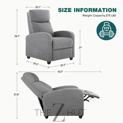 Swivel Rocking Recliner Chair with Extra Large Footrest High Back, Upholstered Glider Nursery Chair for Living Room, Bedroom & Nursery, Comfortable Deep Seat for Relaxation, Grey THE Z HUT