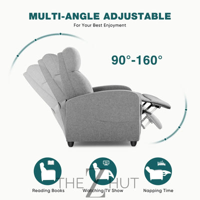 Swivel Rocking Recliner Chair with Extra Large Footrest High Back, Upholstered Glider Nursery Chair for Living Room, Bedroom & Nursery, Comfortable Deep Seat for Relaxation, Grey THE Z HUT