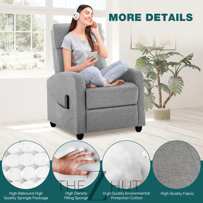 Swivel Rocking Recliner Chair with Extra Large Footrest High Back, Upholstered Glider Nursery Chair for Living Room, Bedroom & Nursery, Comfortable Deep Seat for Relaxation, Grey THE Z HUT