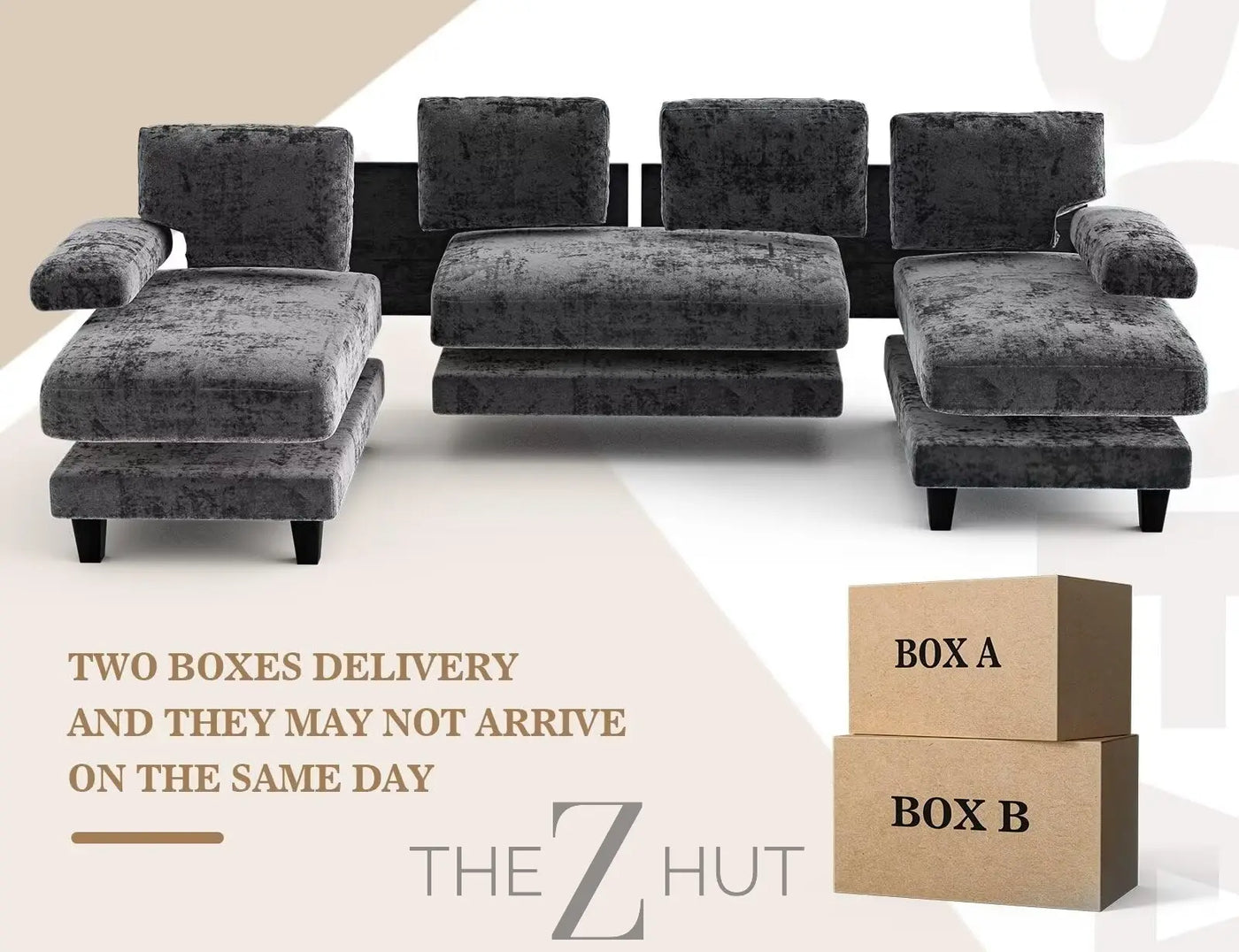 Txtin's U Shaped Sectional Couches for Living Room, 111 Inch Modular Sofa with Double Chaise, Large Lounge Couch for Apartment,Grey THE Z HUT