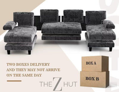 Txtin's U Shaped Sectional Couches for Living Room, 111 Inch Modular Sofa with Double Chaise, Large Lounge Couch for Apartment,Grey THE Z HUT