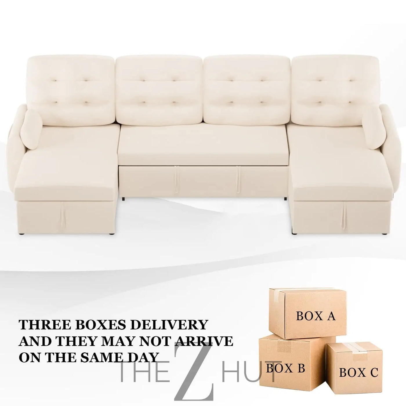 Ucloveria Sectional Sofa Couch, 87" Sleeper Sofa Bed with Reversible Storage Chaise Pull Out Couch for Living Room | Side Pocket | Charging Station | Removable Backrest | Linen Fabric, Black THE Z HUT