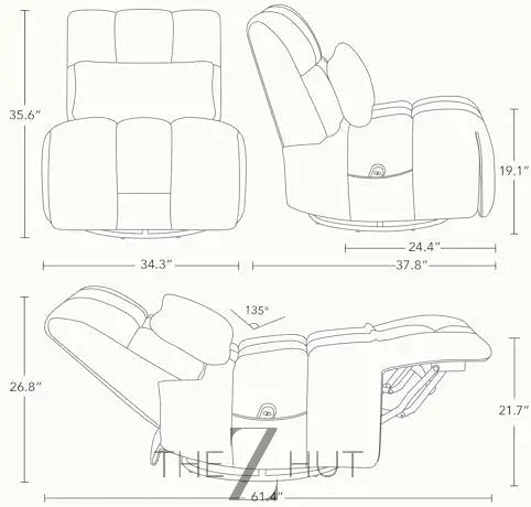 Ultimate Comfort Power Recliner Chair with Swivel & Gliding Function – Ergonomic Design with Adjustable Lumbar Support infinity Picks