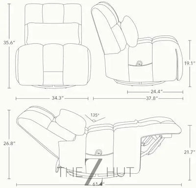 Ultimate Comfort Power Recliner Chair with Swivel & Gliding Function – Ergonomic Design with Adjustable Lumbar Support infinity Picks