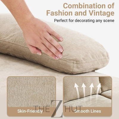 VINGLI 110" Sectional Couches for Living Room,U Shaped Couch with Double Chaise, 4-Seat Sofa Set with Chenille Fabric for Home Furniture,Beige THE Z HUT