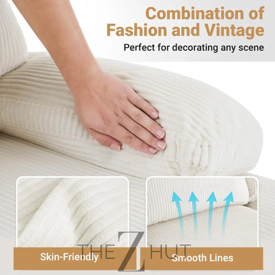 VINGLI 110" Sectional Couches for Living Room,U Shaped Couch with Double Chaise, 4-Seat Sofa Set with Chenille Fabric for Home Furniture,Beige THE Z HUT