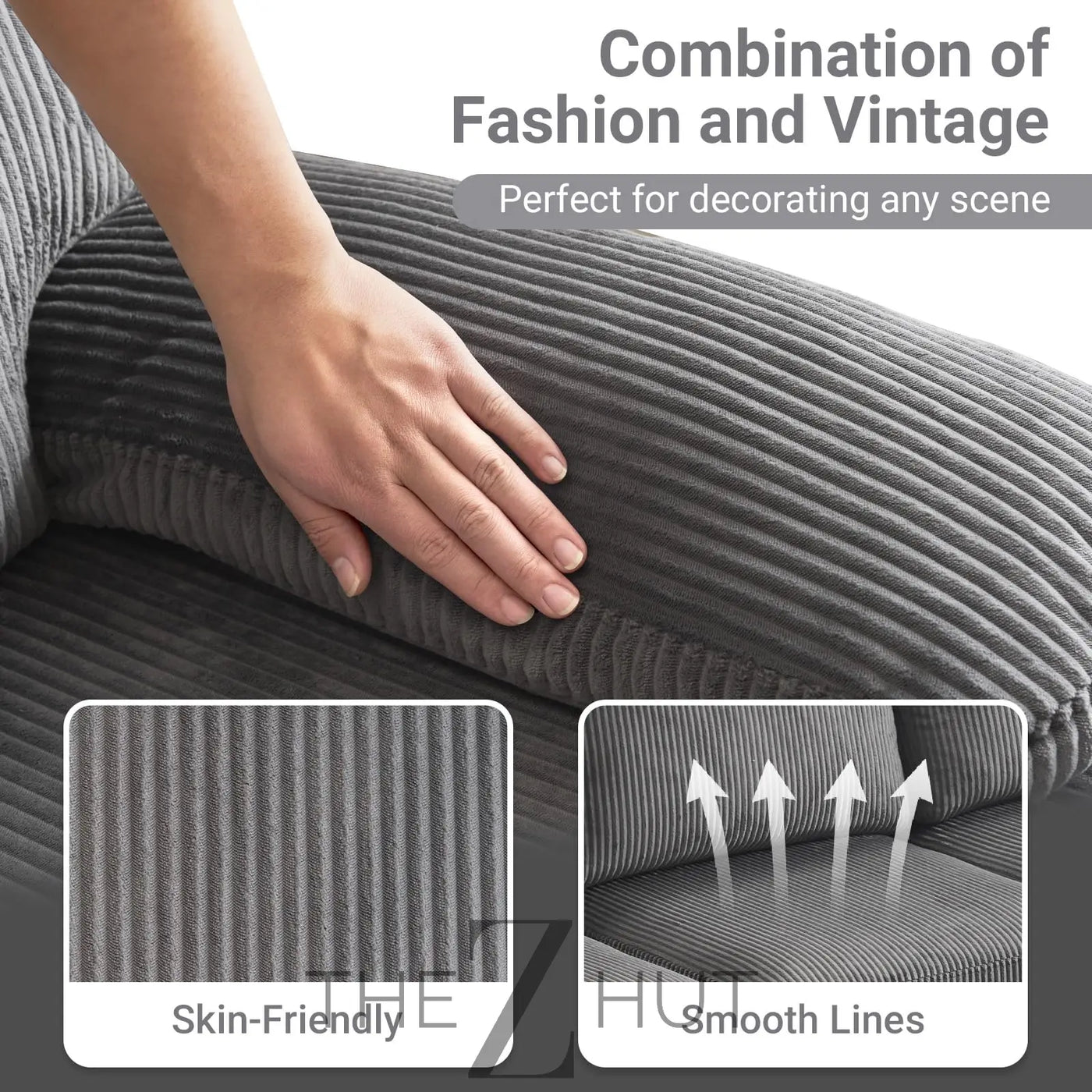 VINGLI 110" Sectional Couches for Living Room,U Shaped Couch with Double Chaise, 4-Seat Sofa Set with Chenille Fabric for Home Furniture,Beige THE Z HUT