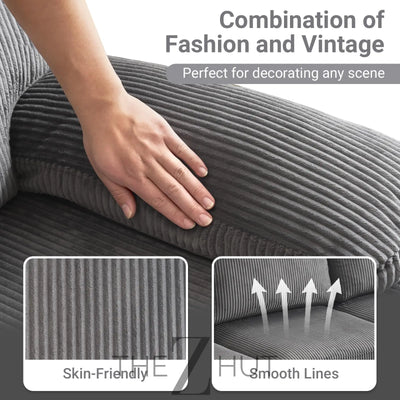 VINGLI 110" Sectional Couches for Living Room,U Shaped Couch with Double Chaise, 4-Seat Sofa Set with Chenille Fabric for Home Furniture,Beige THE Z HUT