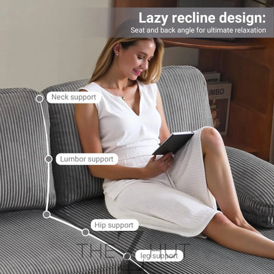 VINGLI 110" Sectional Couches for Living Room,U Shaped Couch with Double Chaise, 4-Seat Sofa Set with Chenille Fabric for Home Furniture,Beige THE Z HUT