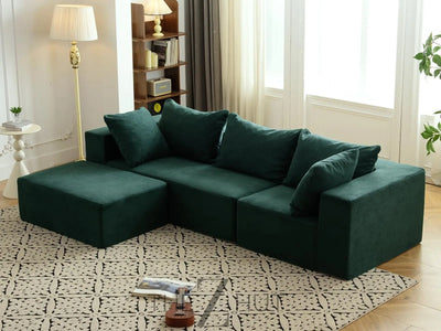 Vamcheer Modular Sectional Sofa with Chaise, Modern L Shaped Cloud Couch with Deep Seat, Sectional Couches for Living Room, Bedroom, Office, No Assembly Required, Ink Black THE Z HUT