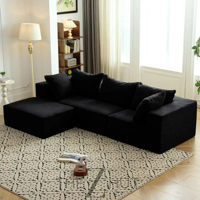 Vamcheer Modular Sectional Sofa with Chaise, Modern L Shaped Cloud Couch with Deep Seat, Sectional Couches for Living Room, Bedroom, Office, No Assembly Required, Ink Black THE Z HUT