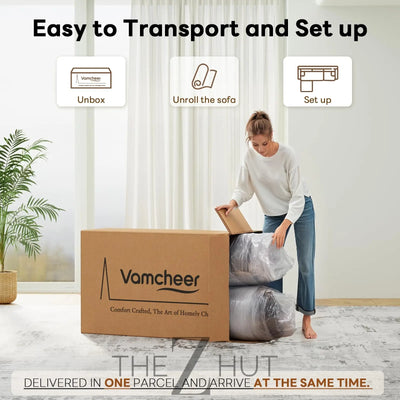 Vamcheer Modular Sectional Sofa with Chaise, Modern L Shaped Cloud Couch with Deep Seat, Sectional Couches for Living Room, Bedroom, Office, No Assembly Required, Ink Black THE Z HUT