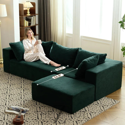 Vamcheer Modular Sectional Sofa with Chaise, Modern L Shaped Cloud Couch with Deep Seat, Sectional Couches for Living Room, Bedroom, Office, No Assembly Required, Ink Black THE Z HUT