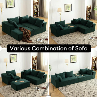 Vamcheer Modular Sectional Sofa with Chaise, Modern L Shaped Cloud Couch with Deep Seat, Sectional Couches for Living Room, Bedroom, Office, No Assembly Required, Ink Black THE Z HUT