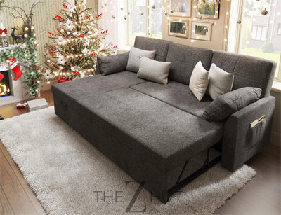 VanAcc Sleeper Sofa, Sofa Bed- 2 in 1 Pull Out Couch Bed with Storage Chaise for Living Room, White Sherpa Couch THE Z HUT
