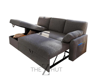 VanAcc Sleeper Sofa, Sofa Bed- 2 in 1 Pull Out Couch Bed with Storage Chaise for Living Room, White Sherpa Couch THE Z HUT