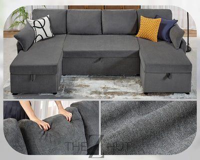 VanAcc Sleeper Sofa, Sofa Bed- 2 in 1 Pull Out Couch Bed with Storage Chaise for Living Room, White Sherpa Couch THE Z HUT