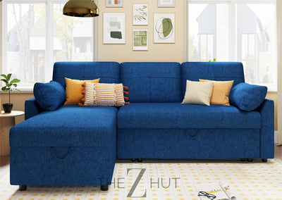 VanAcc Sleeper Sofa, Sofa Bed- 2 in 1 Pull Out Couch Bed with Storage Chaise for Living Room, White Sherpa Couch THE Z HUT