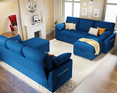 VanAcc Sleeper Sofa, Sofa Bed- 2 in 1 Pull Out Couch Bed with Storage Chaise for Living Room, White Sherpa Couch THE Z HUT