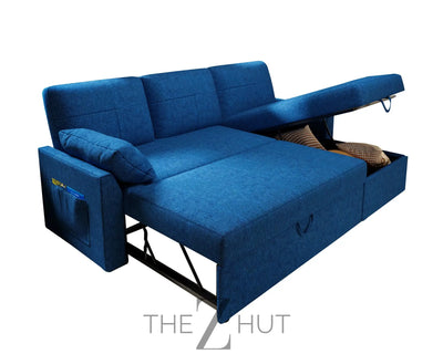 VanAcc Sleeper Sofa, Sofa Bed- 2 in 1 Pull Out Couch Bed with Storage Chaise for Living Room, White Sherpa Couch THE Z HUT