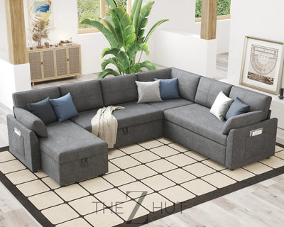 VanAcc Sleeper Sofa, Sofa Bed- 2 in 1 Pull Out Couch Bed with Storage Chaise for Living Room, White Sherpa Couch THE Z HUT