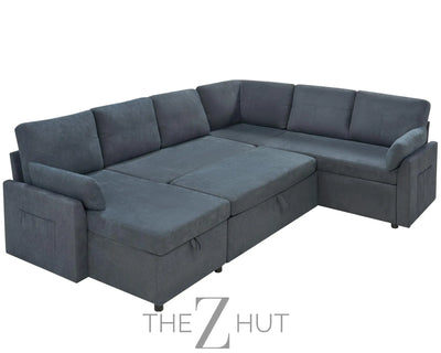 VanAcc Sleeper Sofa, Sofa Bed- 2 in 1 Pull Out Couch Bed with Storage Chaise for Living Room, White Sherpa Couch THE Z HUT